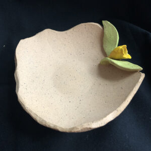 Smudge Dish with Yellow Flower