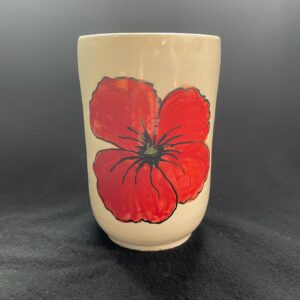Footed Remembrance Cup with Poppies